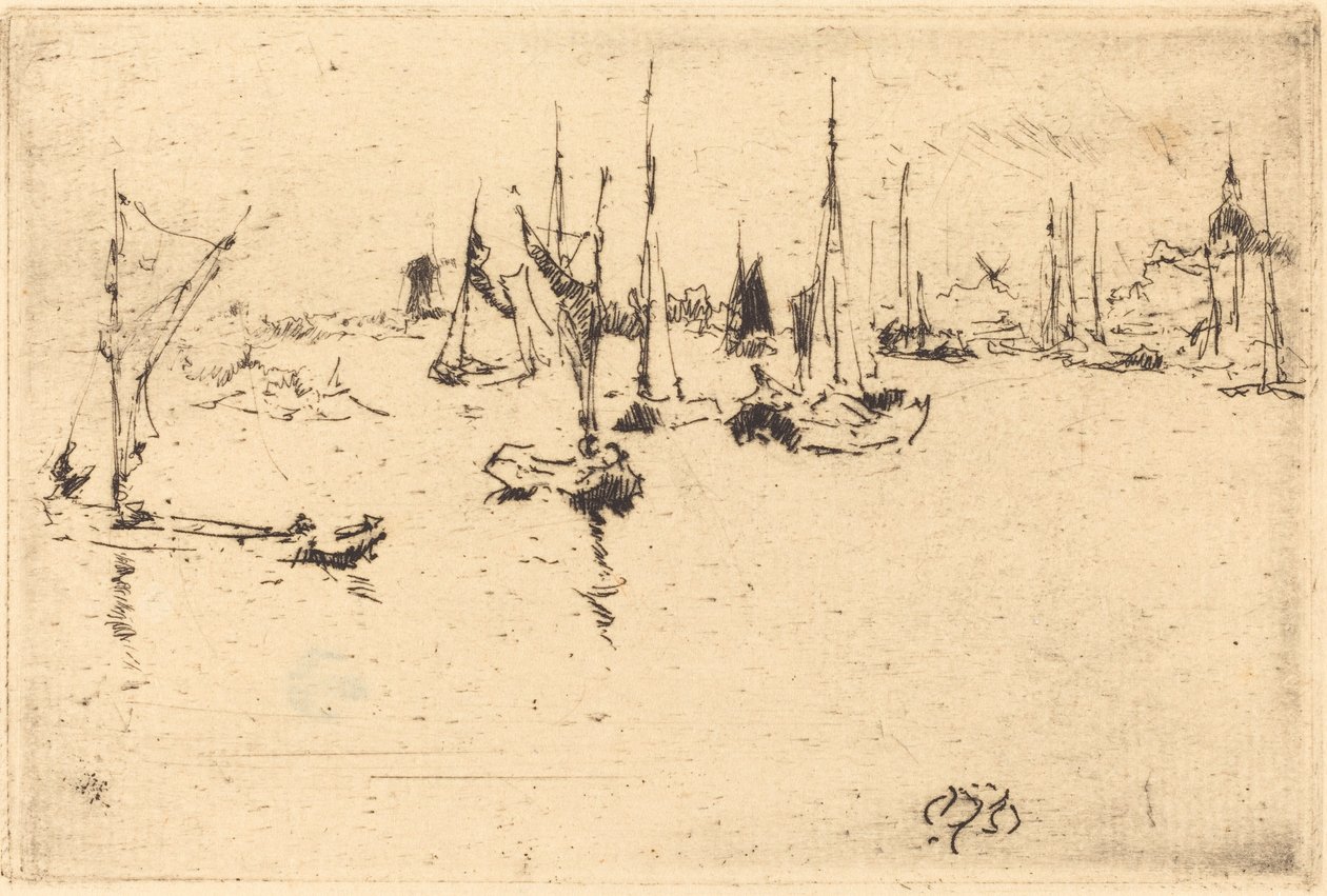 Barcos, Dordrecht de James Abbott McNeill Whistler