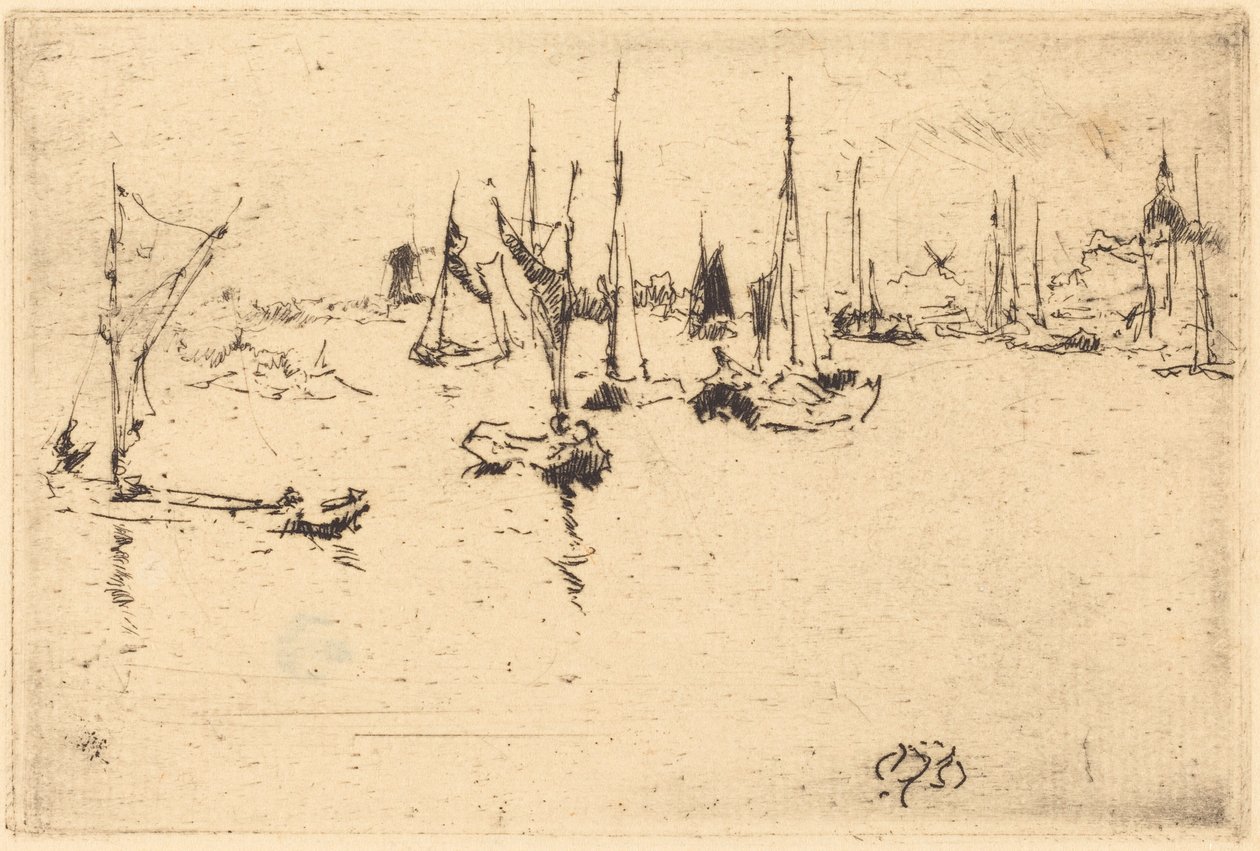 Barcos, Dordrecht de James McNeill Whistler