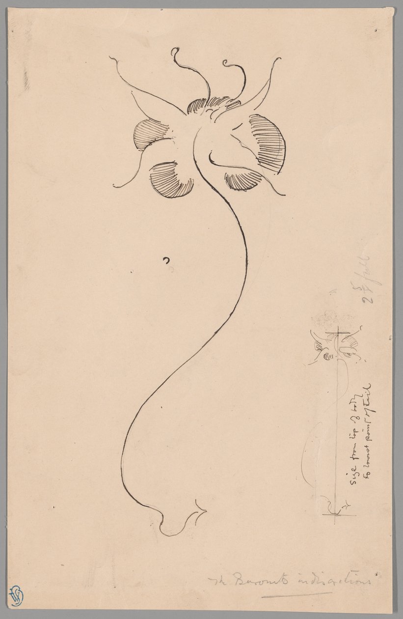 Borboleta (frente); Estudo de borboleta (verso) de James McNeill Whistler