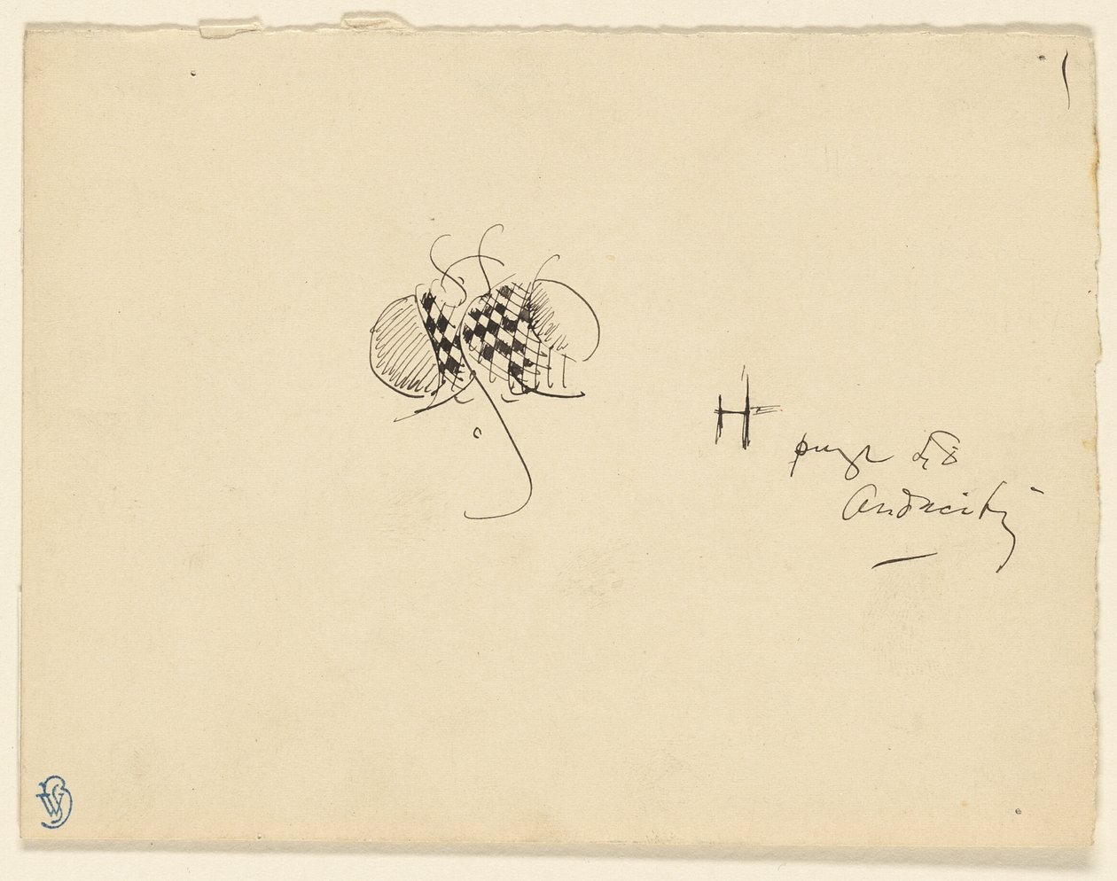Borboleta com asas axadrezadas de James McNeill Whistler