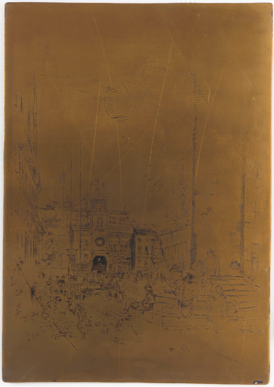 Placa de impressão cancelada para <em>The Piazzetta</em> de James Abbott McNeill Whistler
