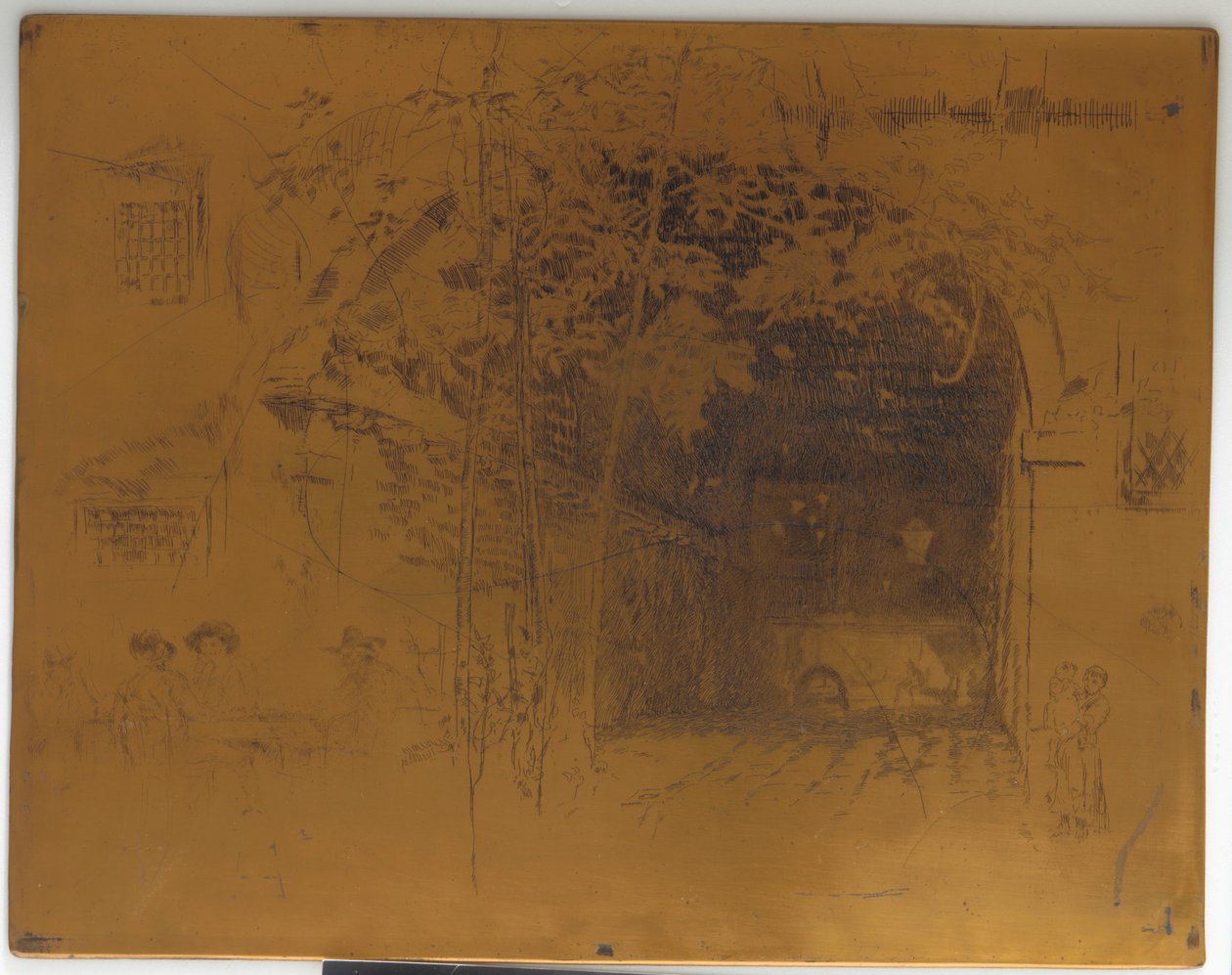 Placa de impressão cancelada para <em>The Traghetto, No. 2</em> de James Abbott McNeill Whistler