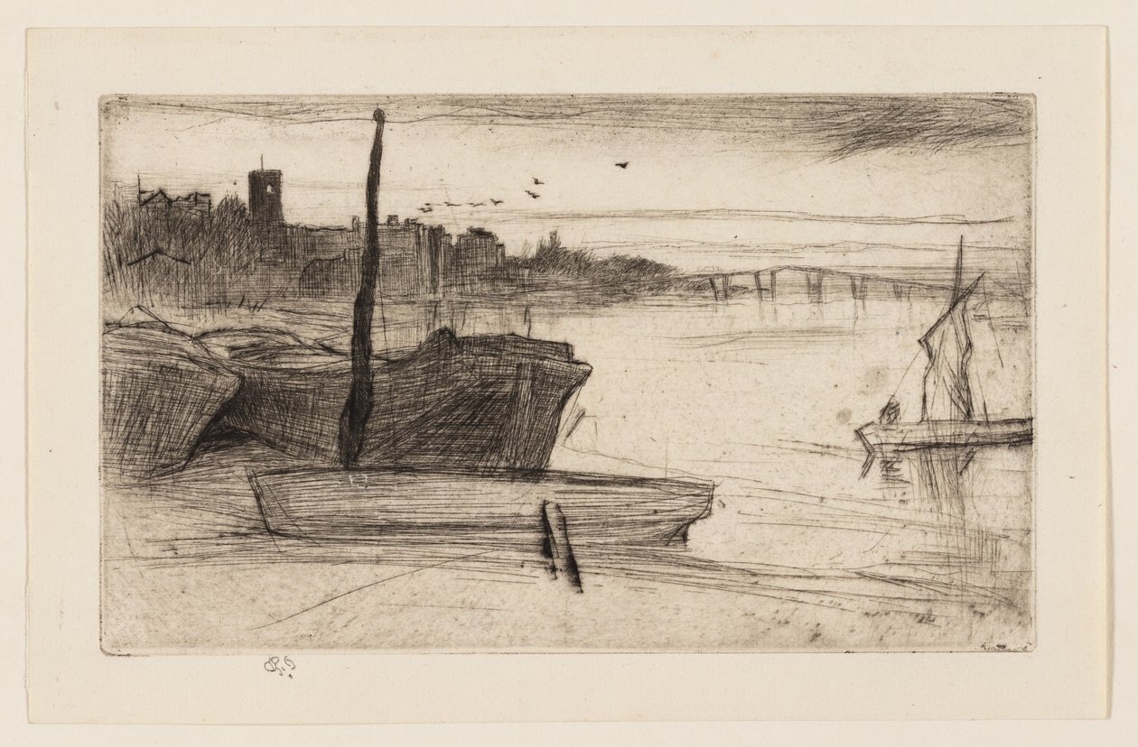 Chelsea Bridge e Igreja de James Abbott McNeill Whistler