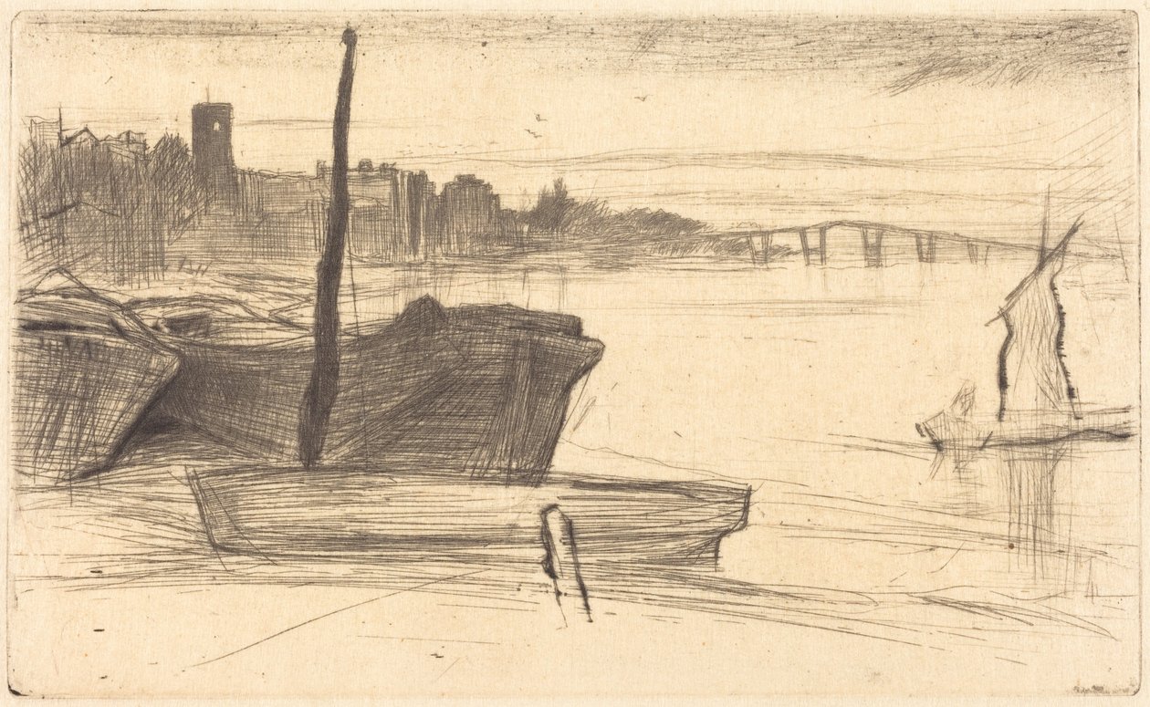 A ponte de Chelsea e a igreja de James McNeill Whistler