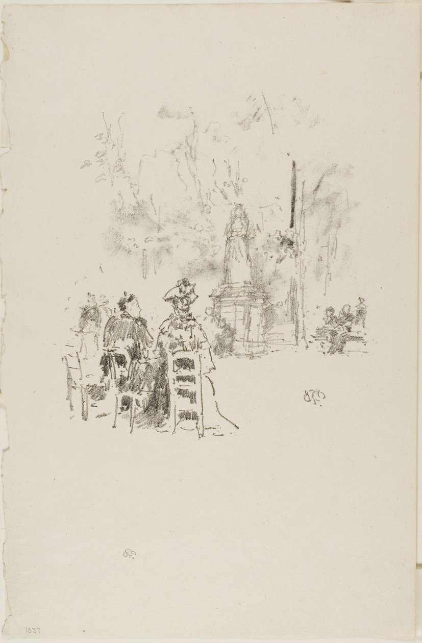 Conversa sob a Estátua, Jardins de Luxemburgo de James Abbott McNeill Whistler