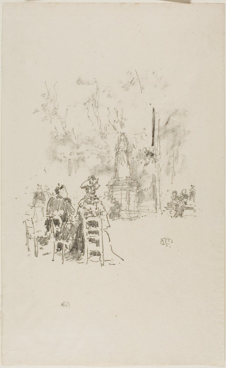 Conversa sob a Estátua, Jardins de Luxemburgo de James Abbott McNeill Whistler