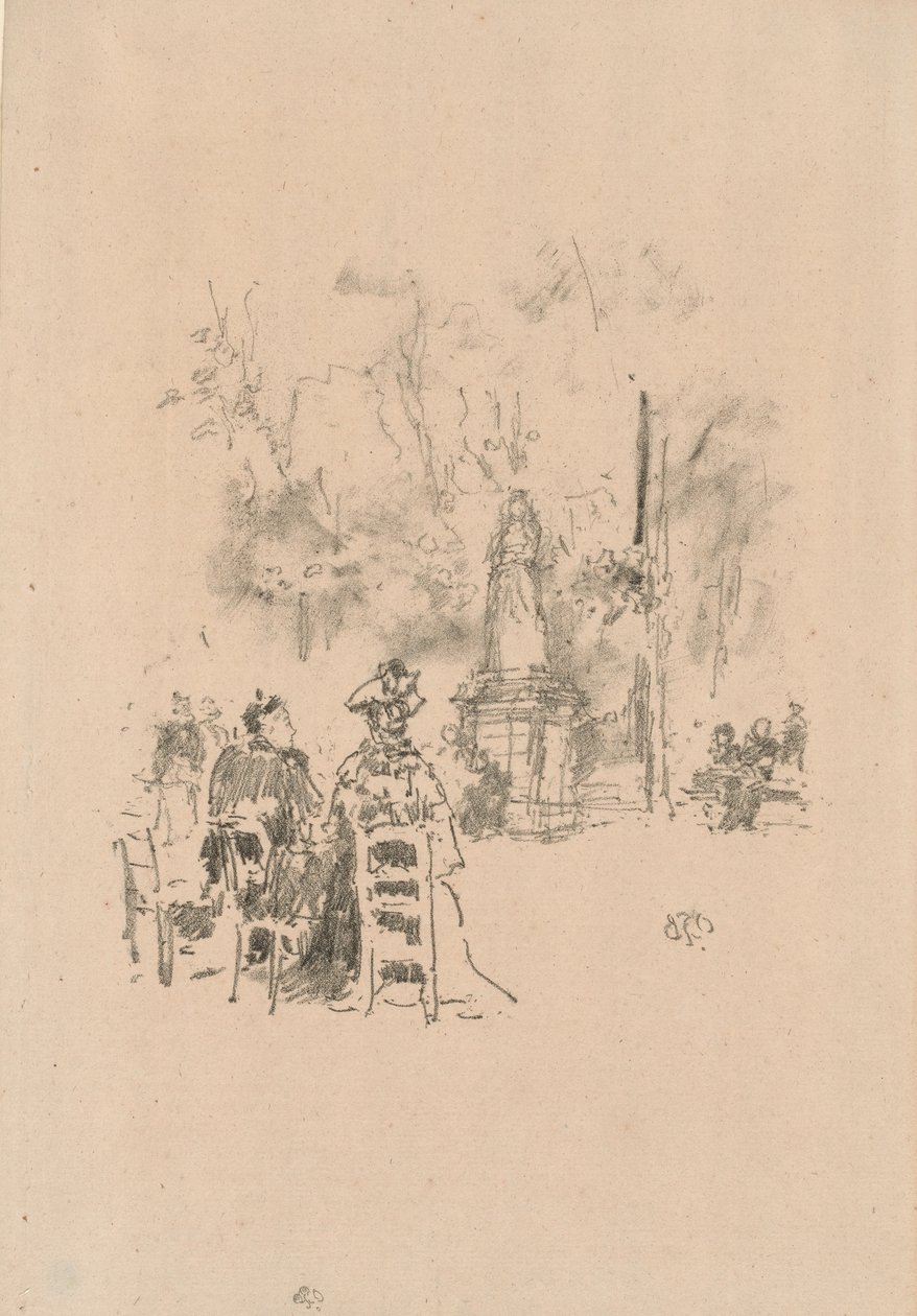 Conversa sob a Estátua, Jardins de Luxemburgo de James Abbott McNeill Whistler