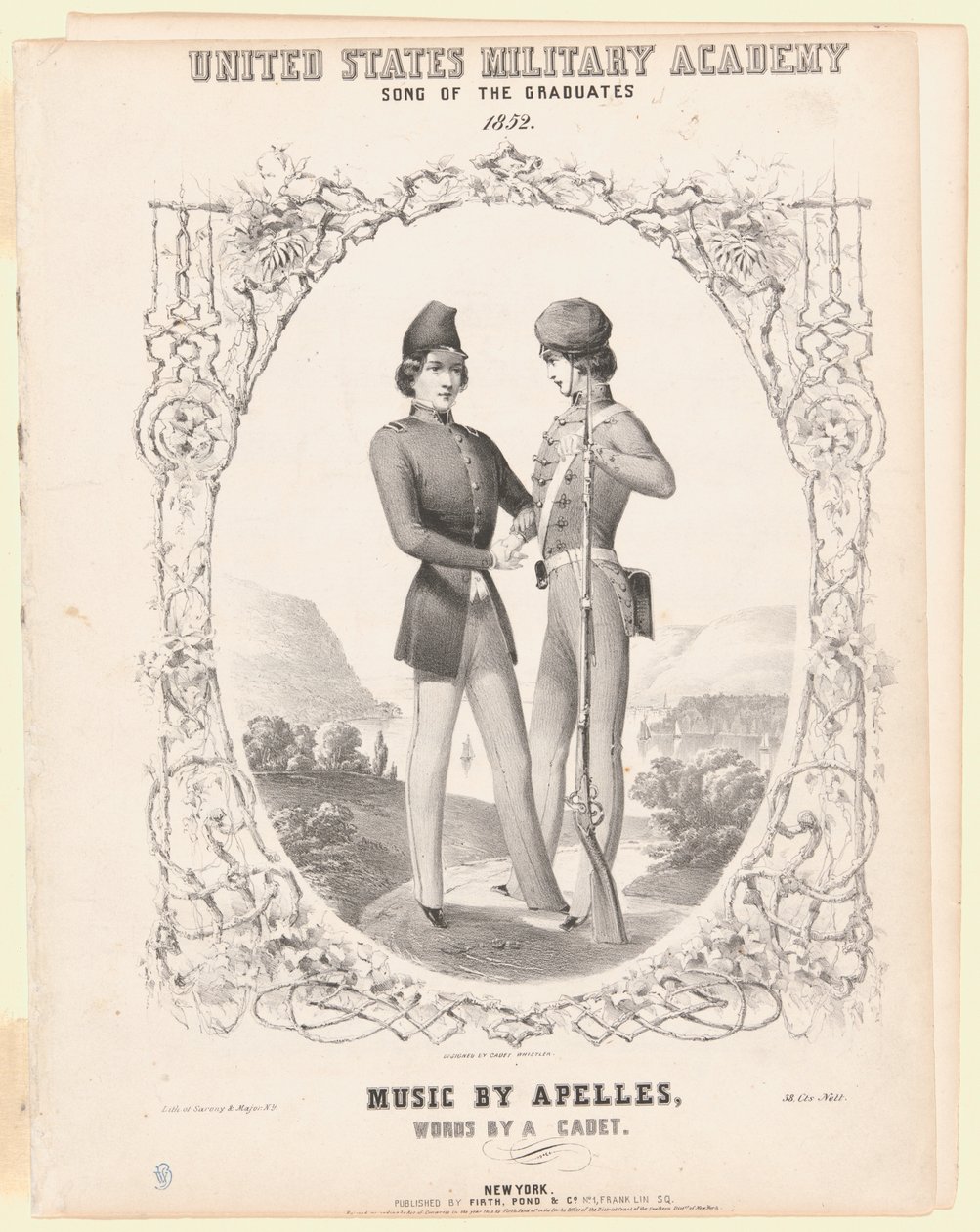 Design da capa para a Canção dos Graduados de West Point de James McNeill Whistler