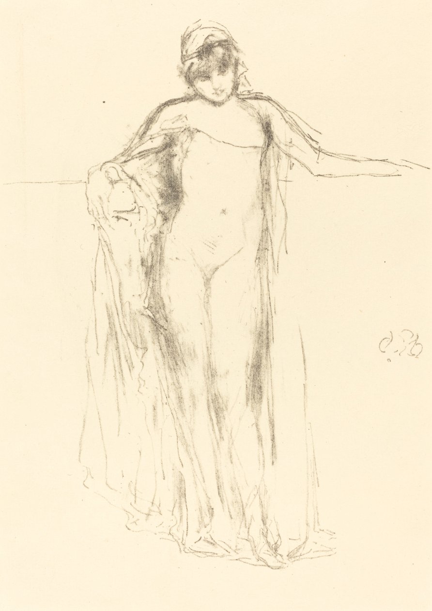 Modelo drapeado, em pé de James Abbott McNeill Whistler