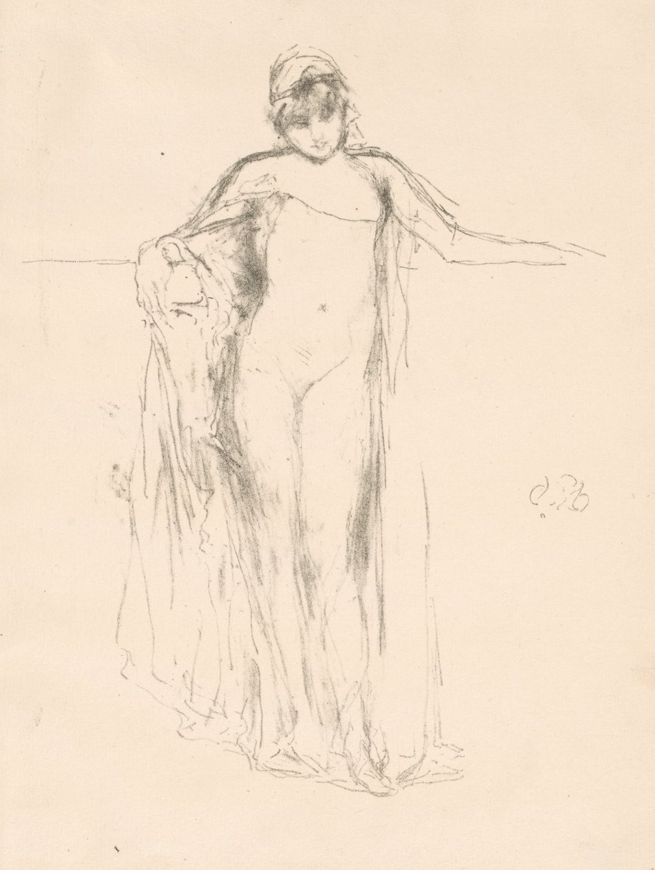 Modelo drapeado, em pé de James McNeill Whistler