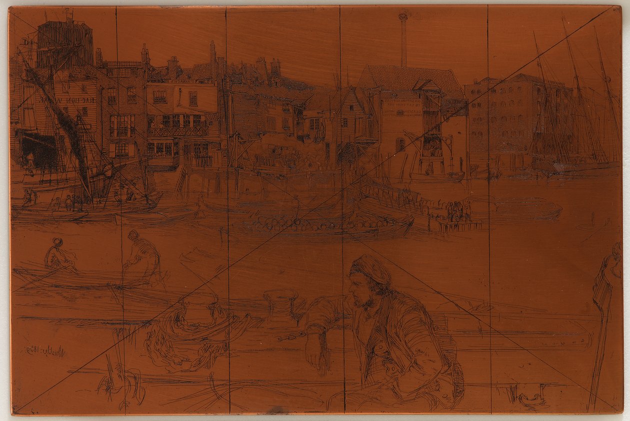 Placa de gravação: Black Lion Wharf de James Abbott McNeill Whistler