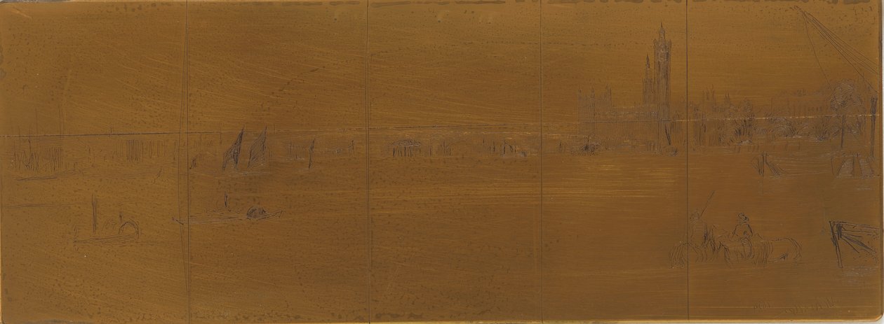 Placa de gravura: Old Westminster Bridge de James Abbott McNeill Whistler