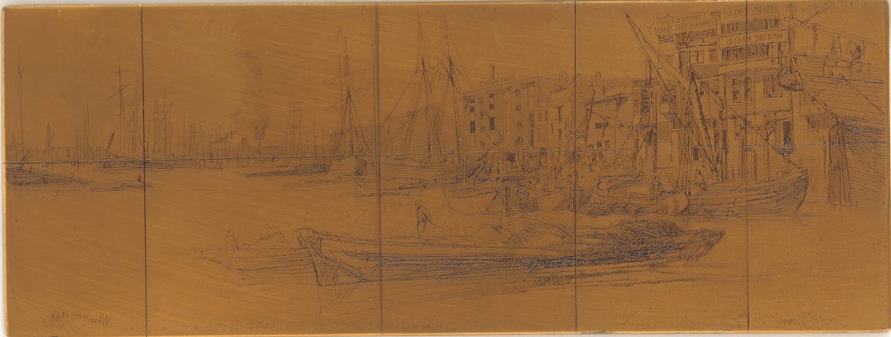 Placa de gravação: Armazéns do Tamisa de James Abbott McNeill Whistler
