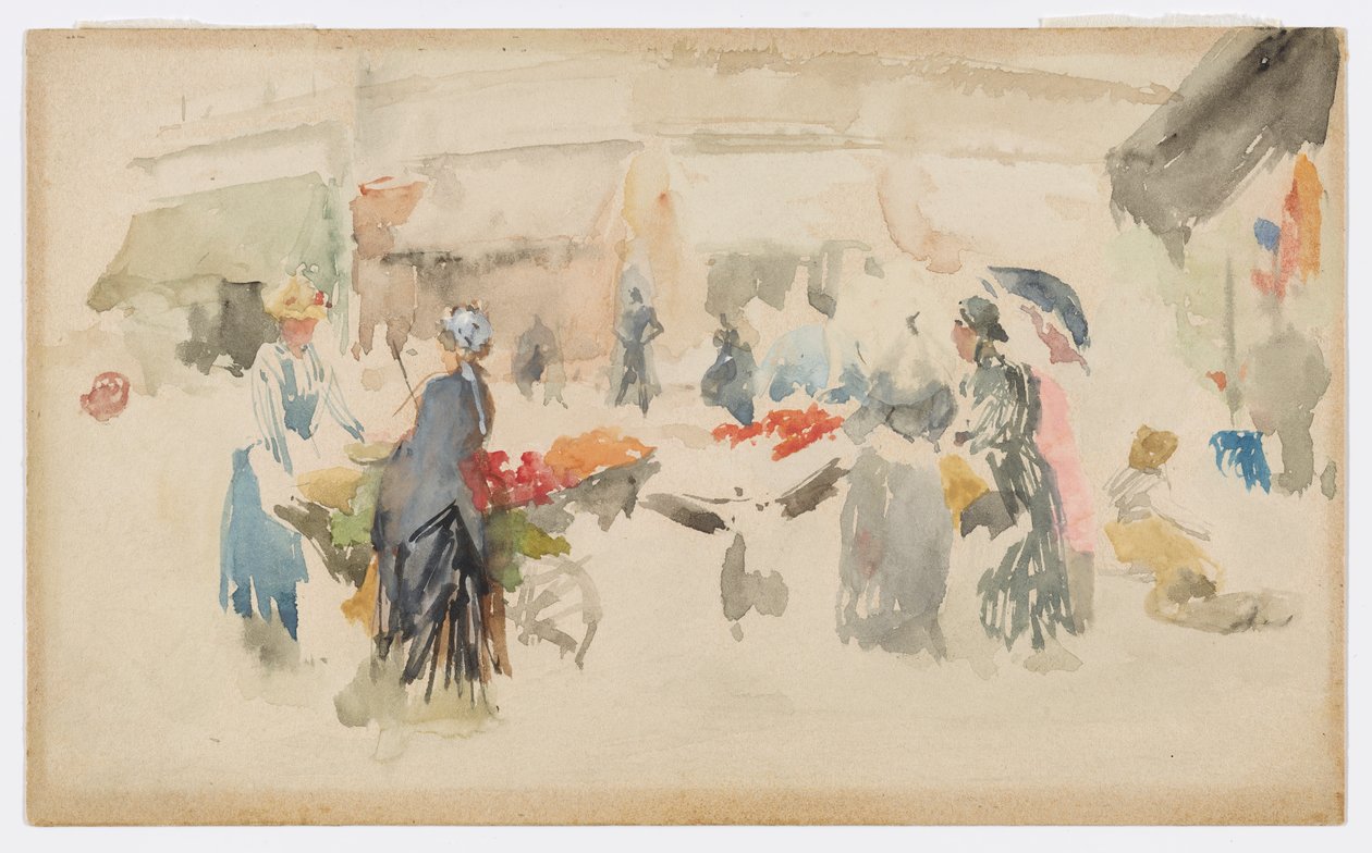 Mercado de flores: Dieppe de James Abbott McNeill Whistler