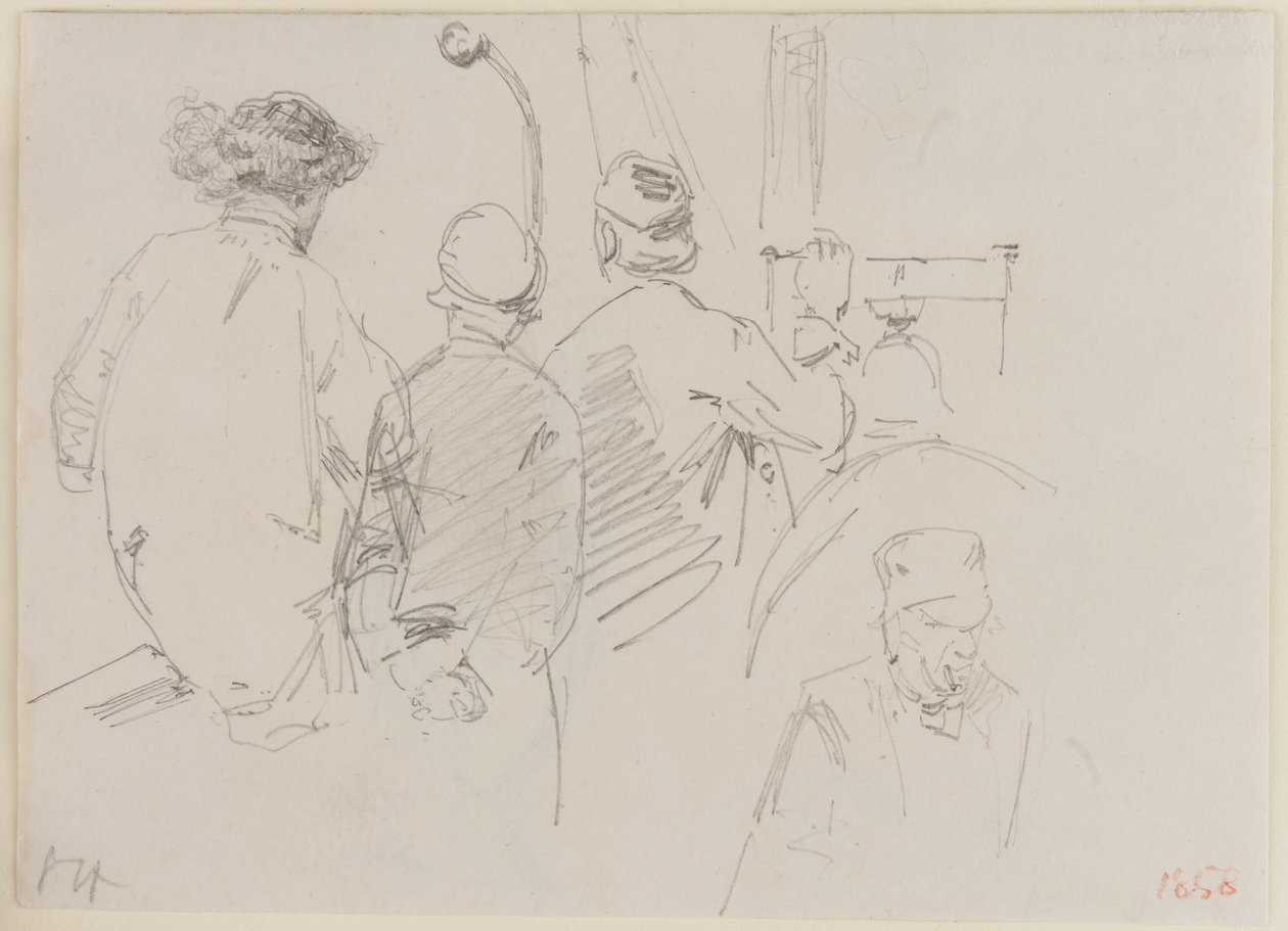 Quatro homens a bordo de um barco de James Abbott McNeill Whistler