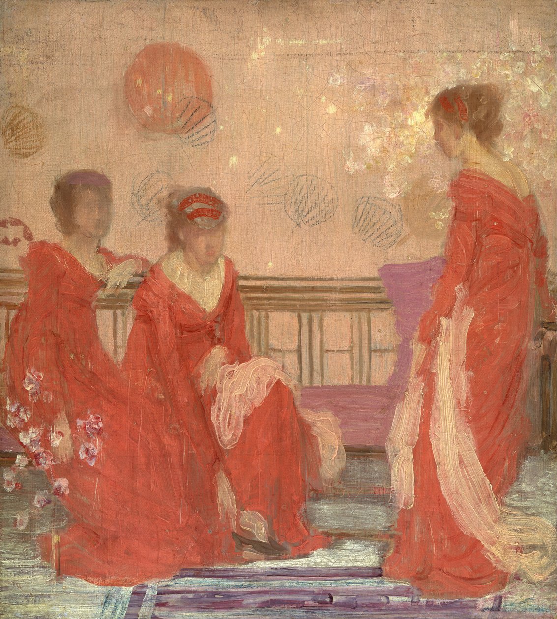 Harmonia entre o tom de pele e o vermelho de James McNeill Whistler