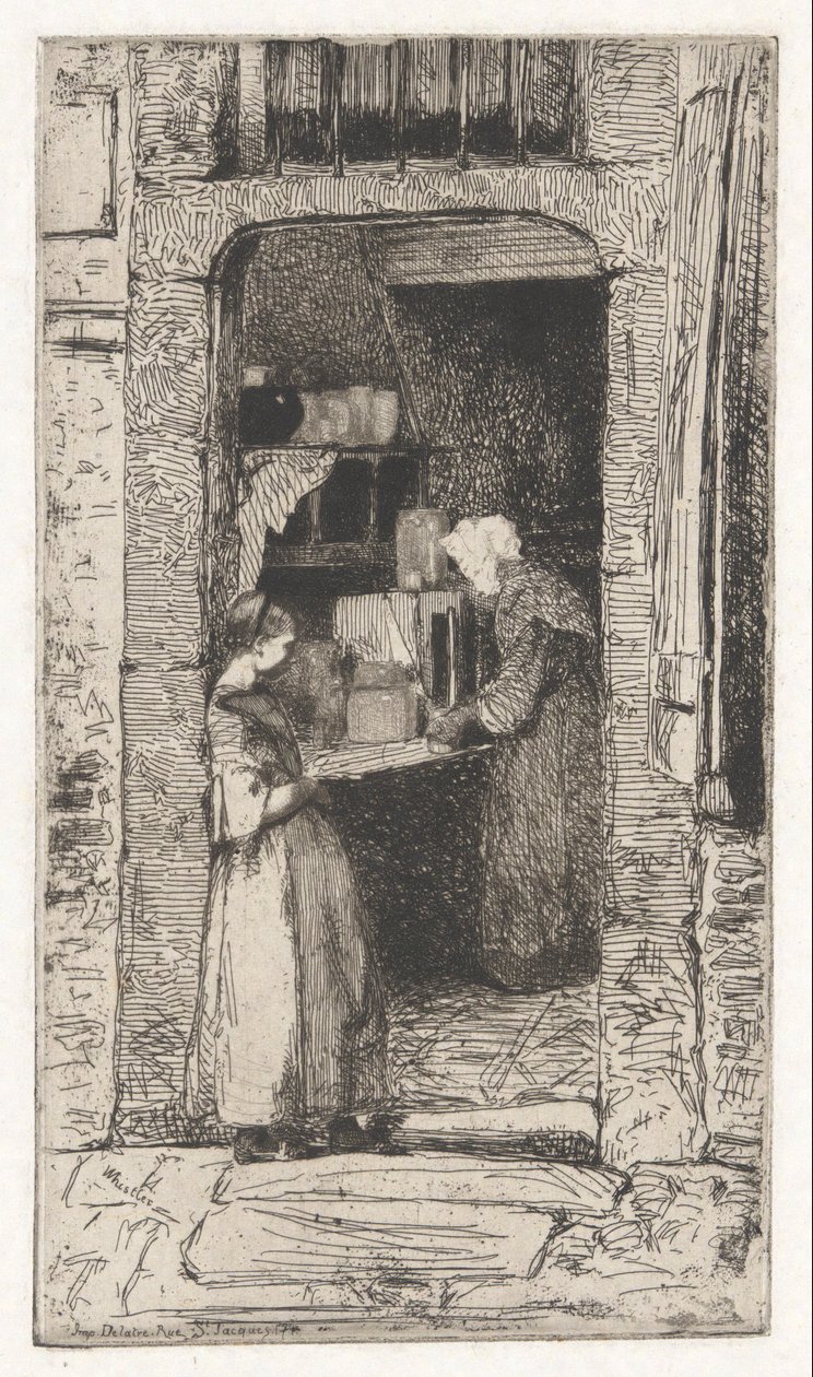 La Marchande de Moutarde (A Vendedora de Mostarda), do Conjunto Francês (Douze Eaux-Fortes d de James Abbott McNeill Whistler