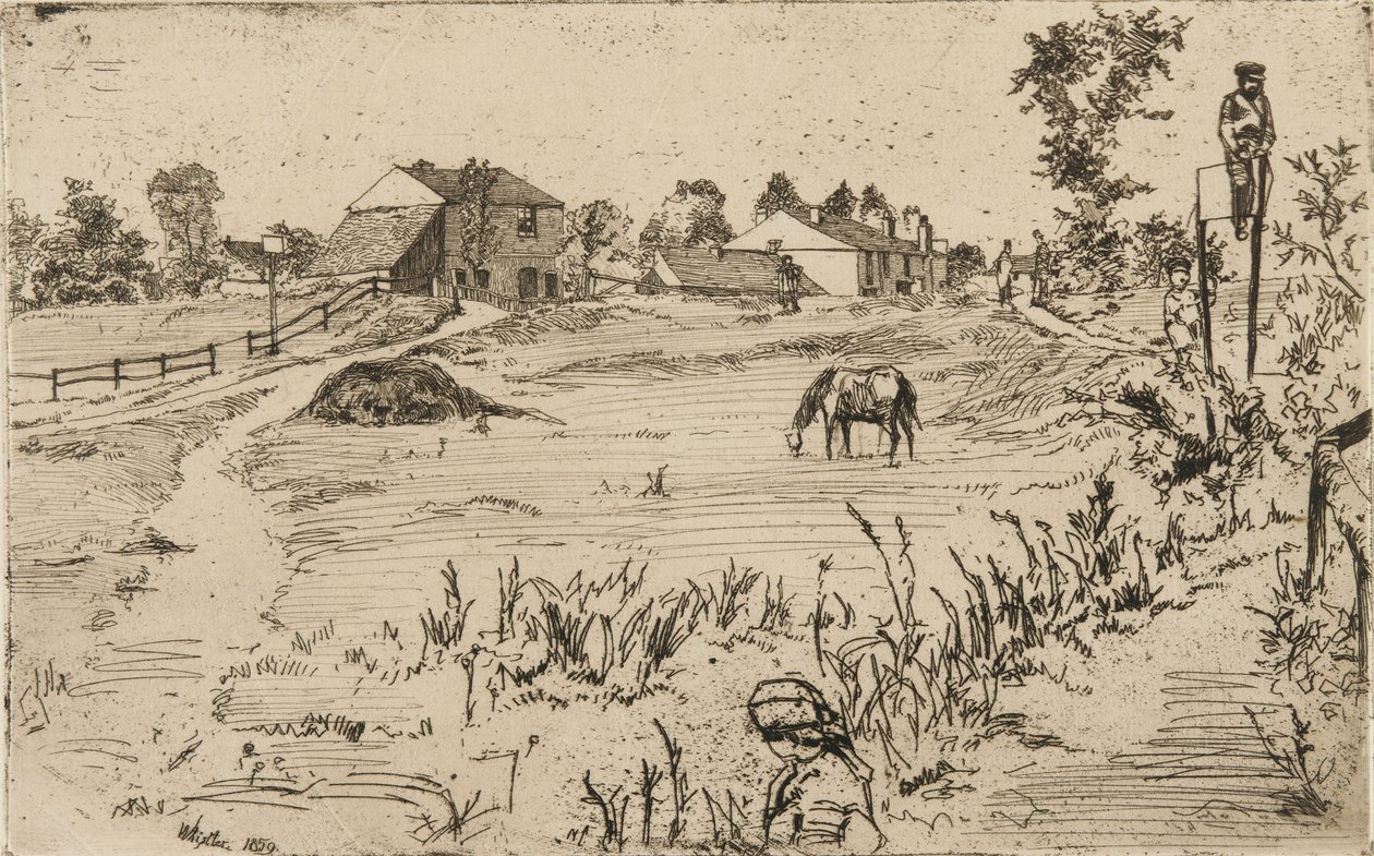 Paisagem com cavalos de James Abbott McNeill Whistler