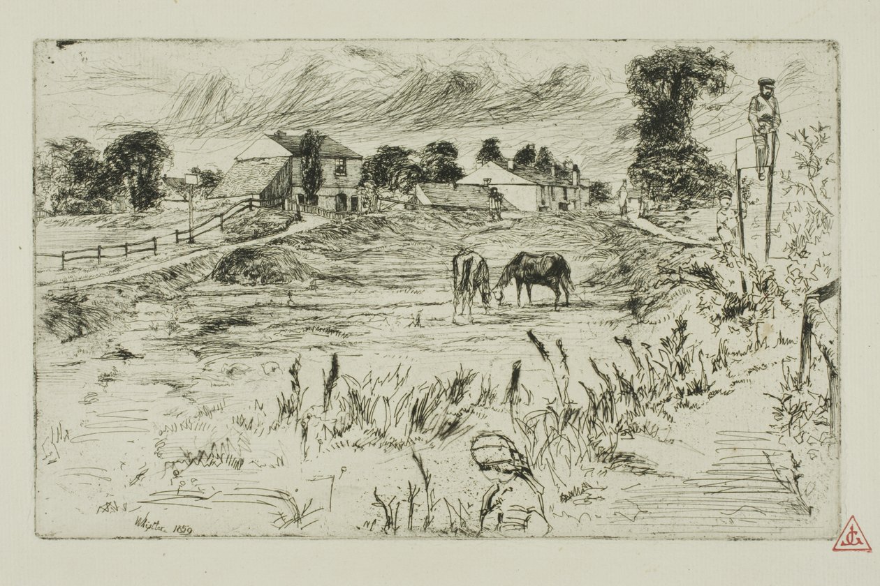 Paisagem com cavalos de James Abbott McNeill Whistler