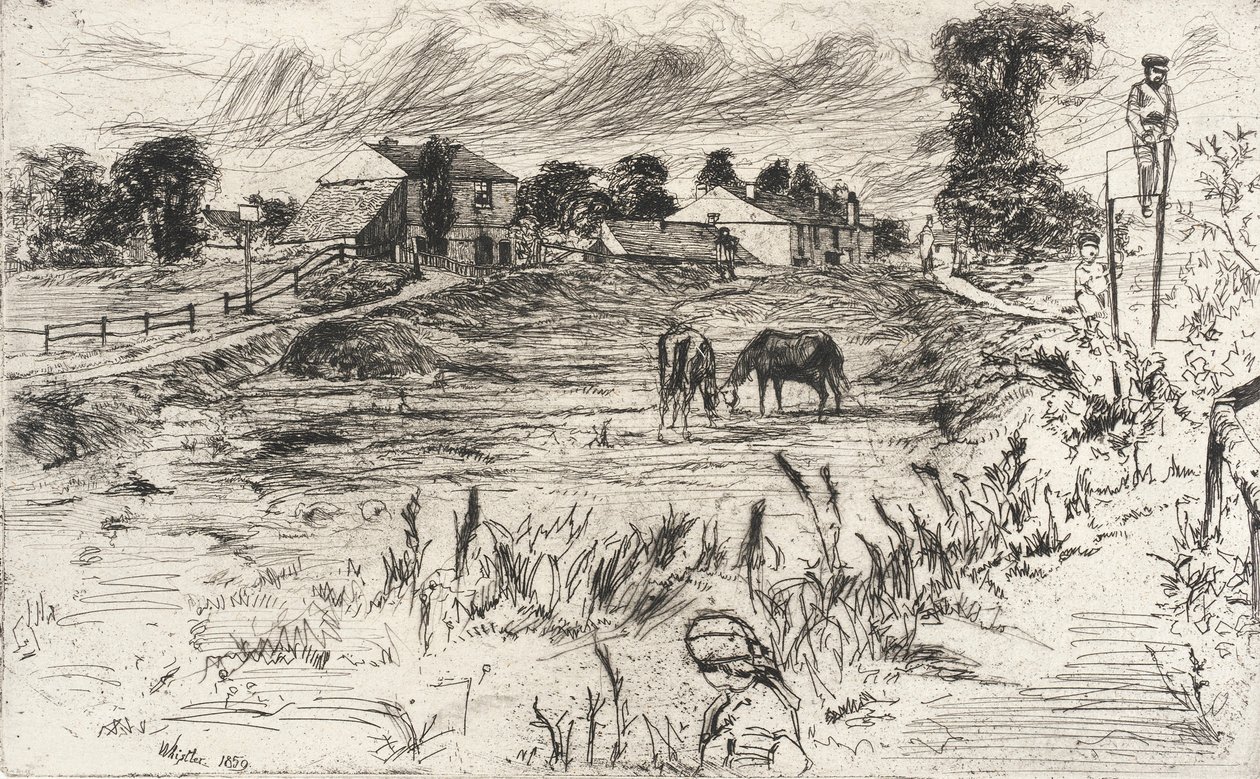 Paisagem com cavalos de James McNeill Whistler