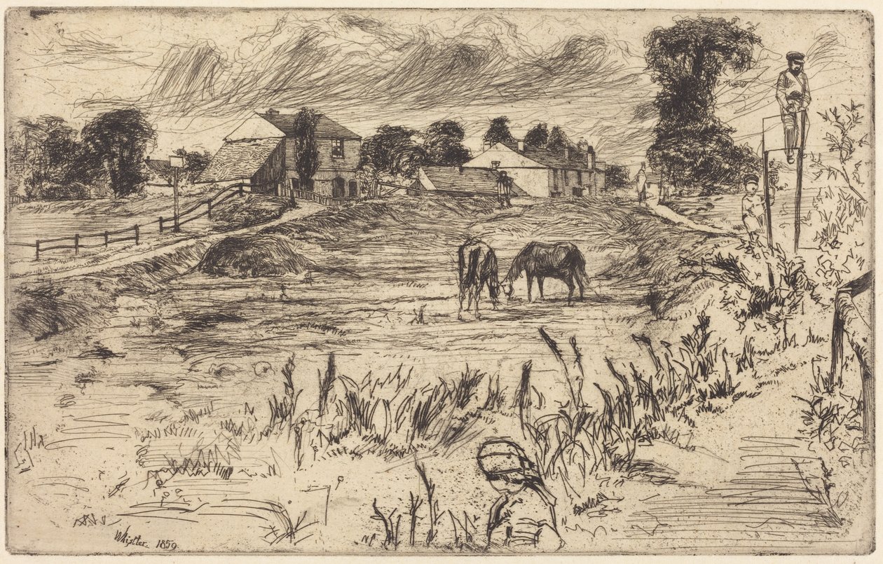 Paisagem com cavalos de James McNeill Whistler