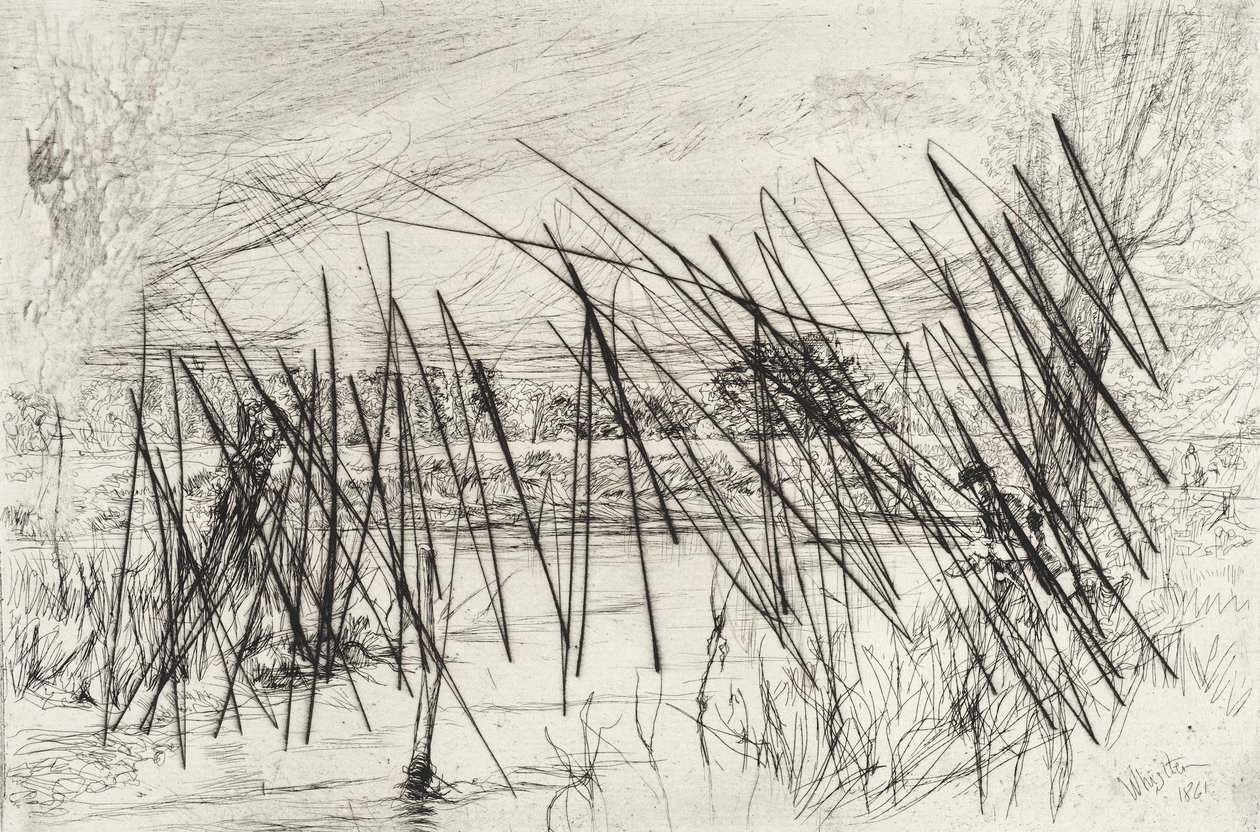 Paisagem com um pescador de James McNeill Whistler