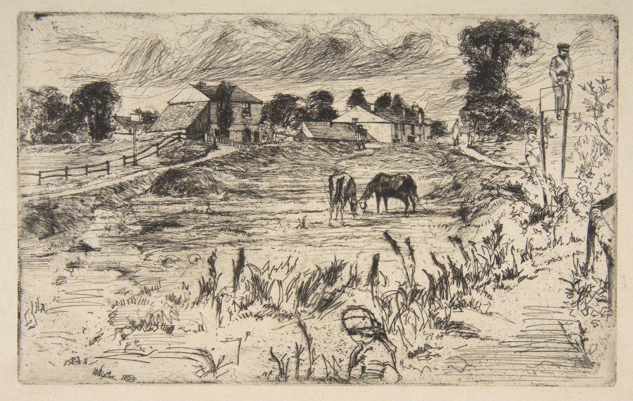 Paisagem com o cavalo (Paisagem com cavalos) de James McNeill Whistler