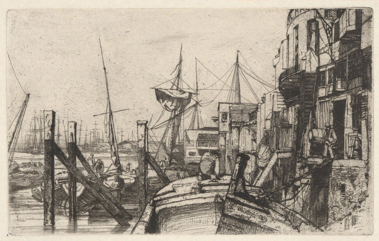 Limehouse, da série «Thames Set» (Uma série de dezasseis gravuras de cenas no Tamisa e outros temas) de James McNeill Whistler