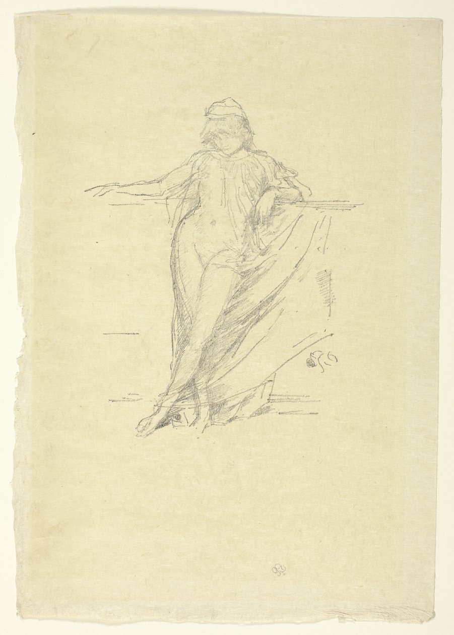 Pequena Figura Drapejada, Inclinada de James Abbott McNeill Whistler