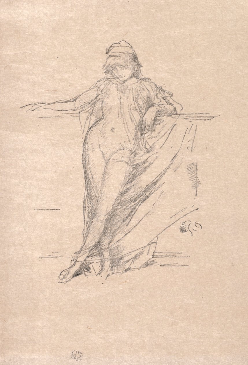 Pequena figura drapeada inclinada de James McNeill Whistler