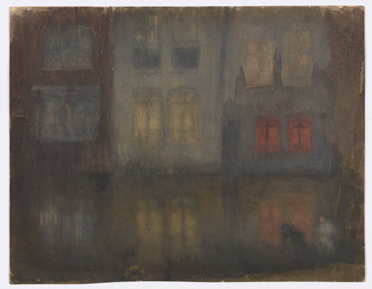 Nocturne: Black and Red–Back Canal, Holanda de James Abbott McNeill Whistler