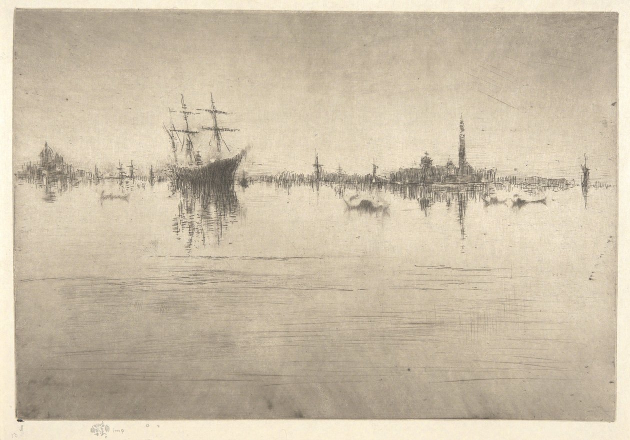 Nocturno, da Primeira Série de Veneza (Veneza, uma série de doze gravuras) de James McNeill Whistler