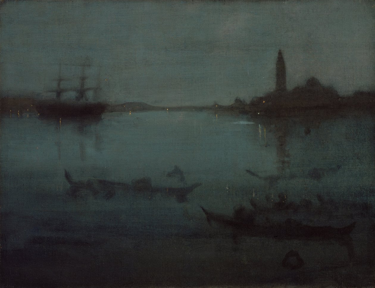 Noturno em azul e prata: a lagoa, Veneza de James McNeill Whistler