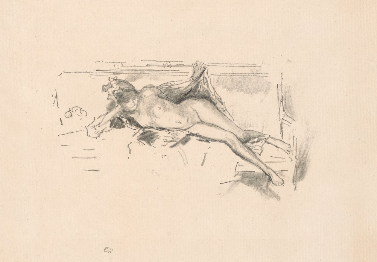 Modelo nu, reclinado de James Abbott McNeill Whistler