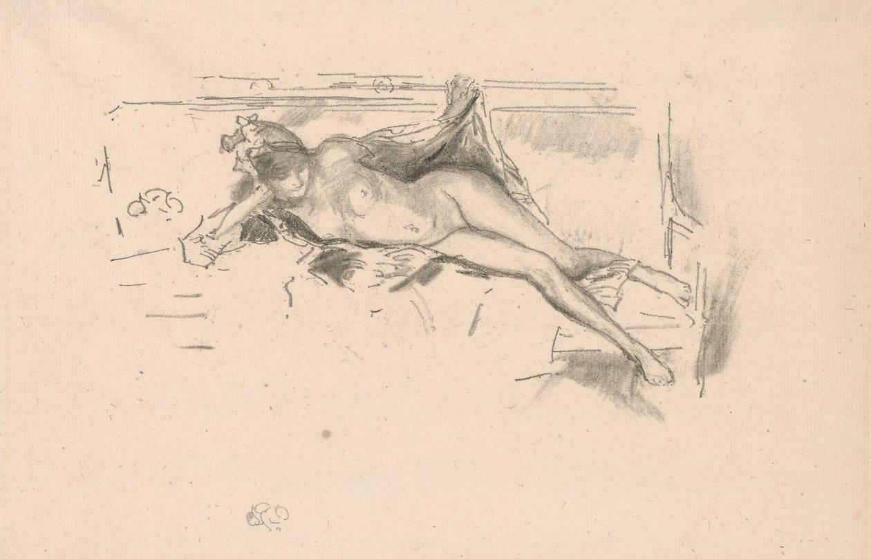 Modelo nu, reclinado de James Abbott McNeill Whistler