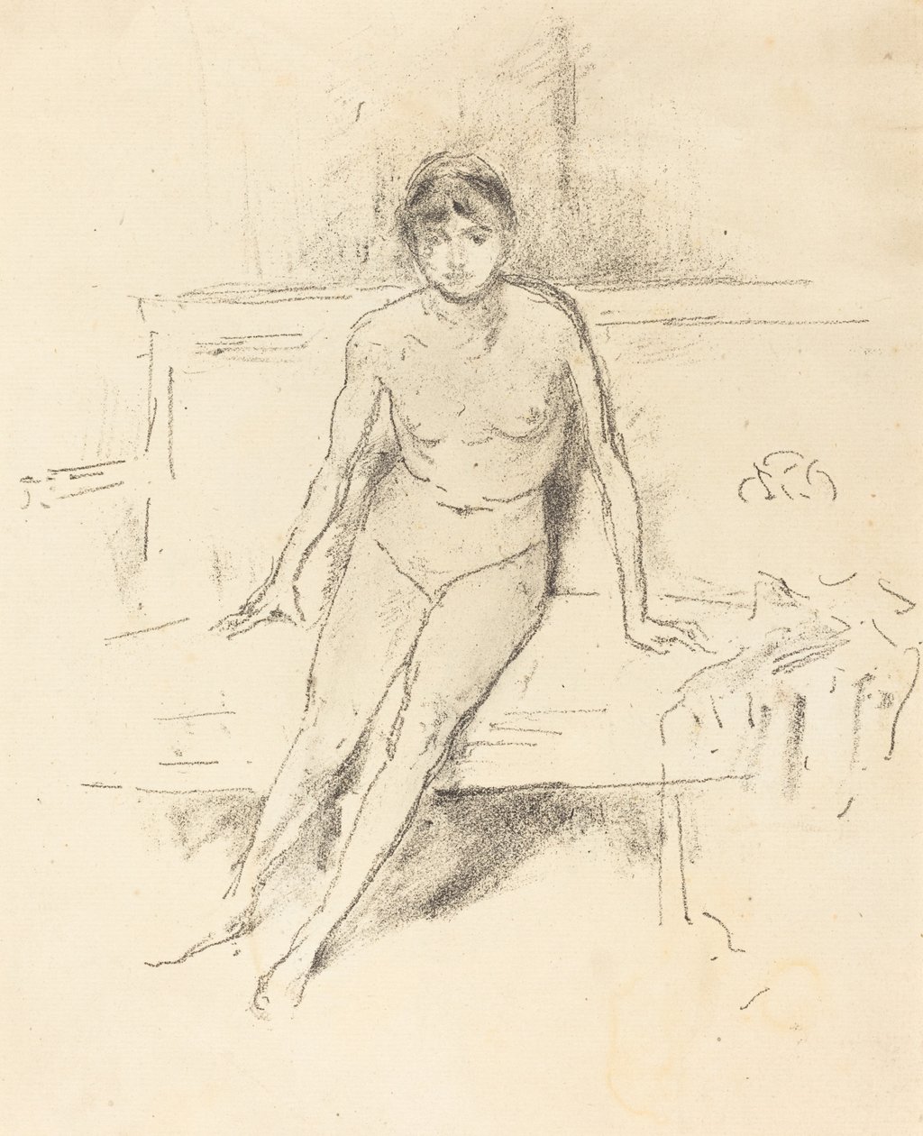 Modelo nu em um sofá Império de James Abbott McNeill Whistler