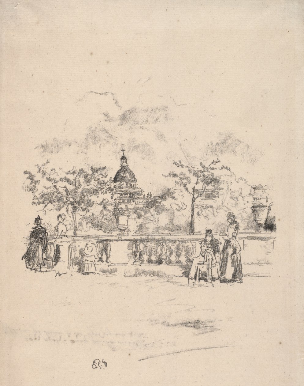 O Panteão visto do terraço dos Jardins de Luxemburgo de James McNeill Whistler