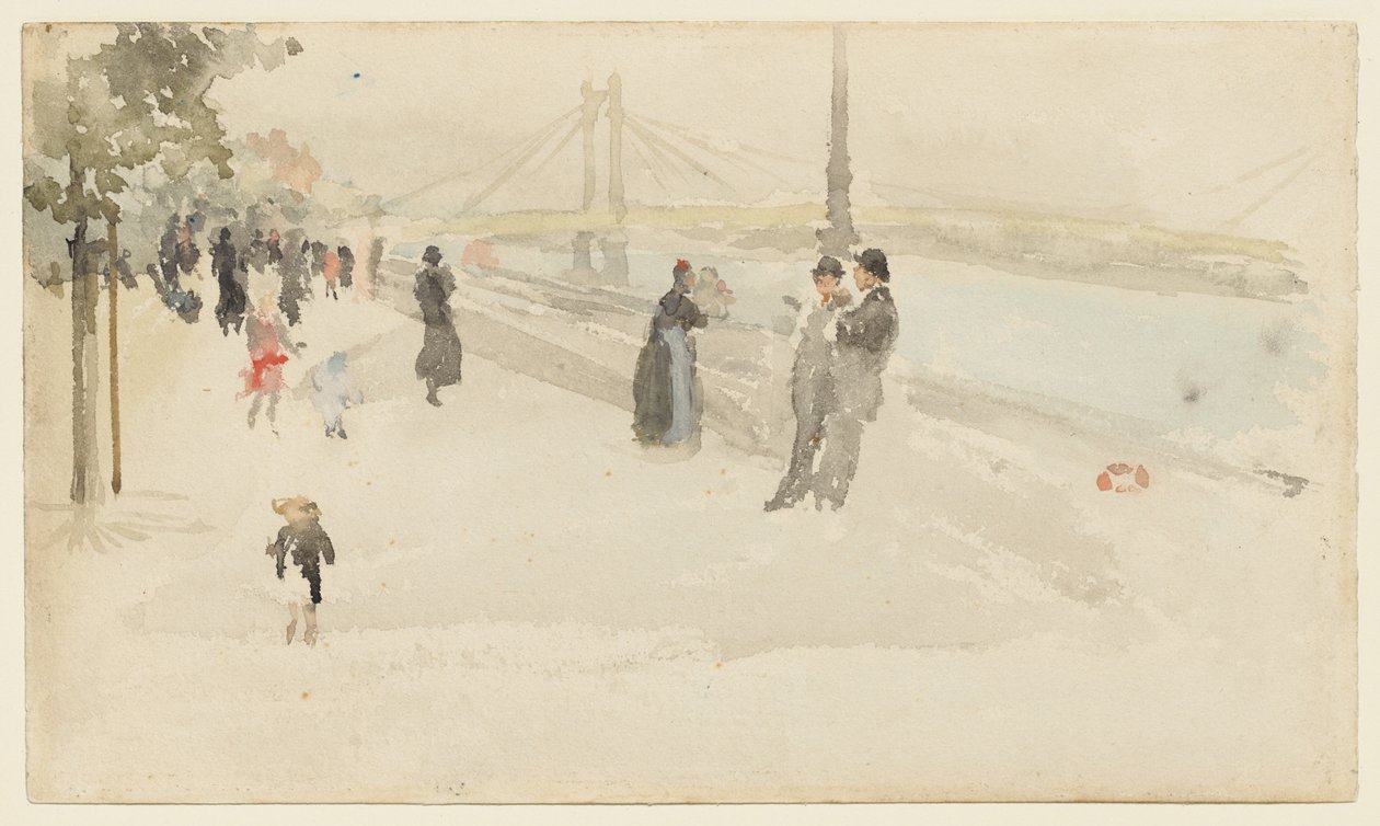 Rosa e prata - Chelsea, o aterro de James McNeill Whistler