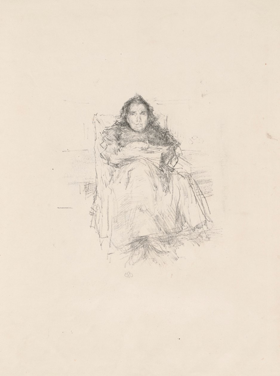 Estudo de retratos: Sra. Philip, No. 3 (reto) Estudo de Retrato: Geneviève Mallarmé (verso) de James McNeill Whistler