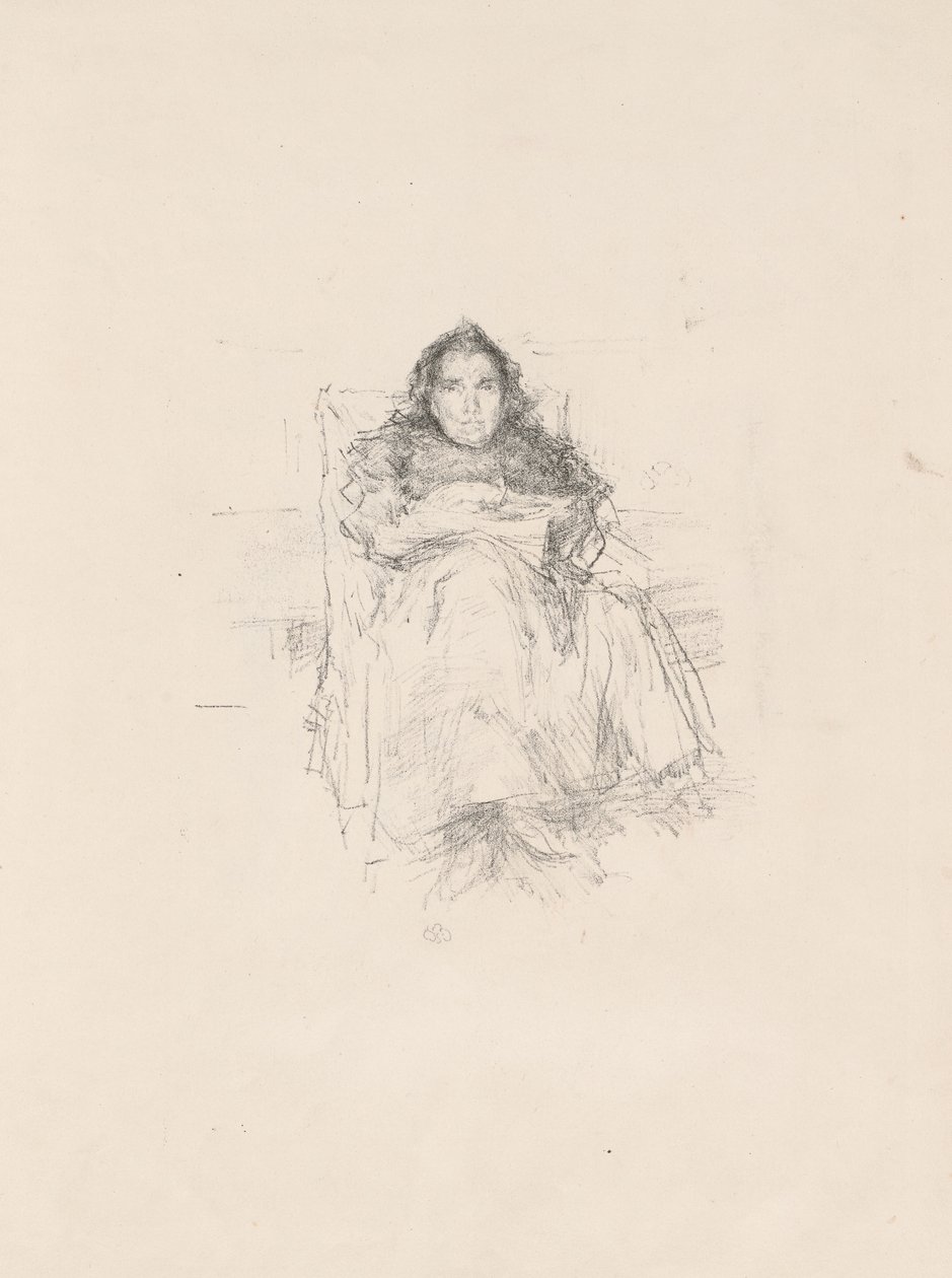 Estudo de retratos: Sra. Philip, No. 3 (reto) Estudo de Retrato: Geneviève Mallarmé (verso) de James Abbott McNeill Whistler