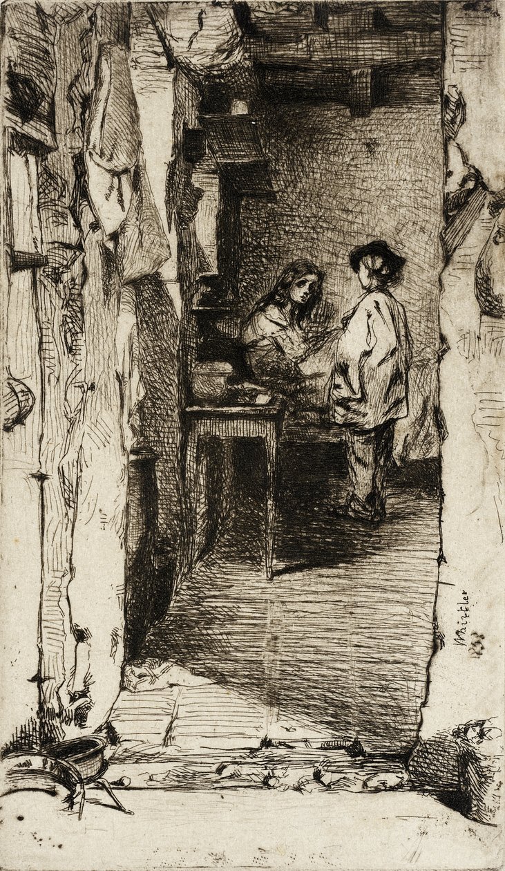 Rag Pickers, bairro de Mouffetard, Paris de James McNeill Whistler