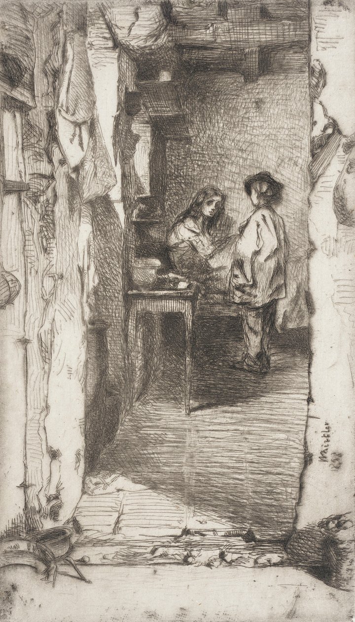 Apanhadores de trapos, Quartier Mouffetard, Paris de James McNeill Whistler