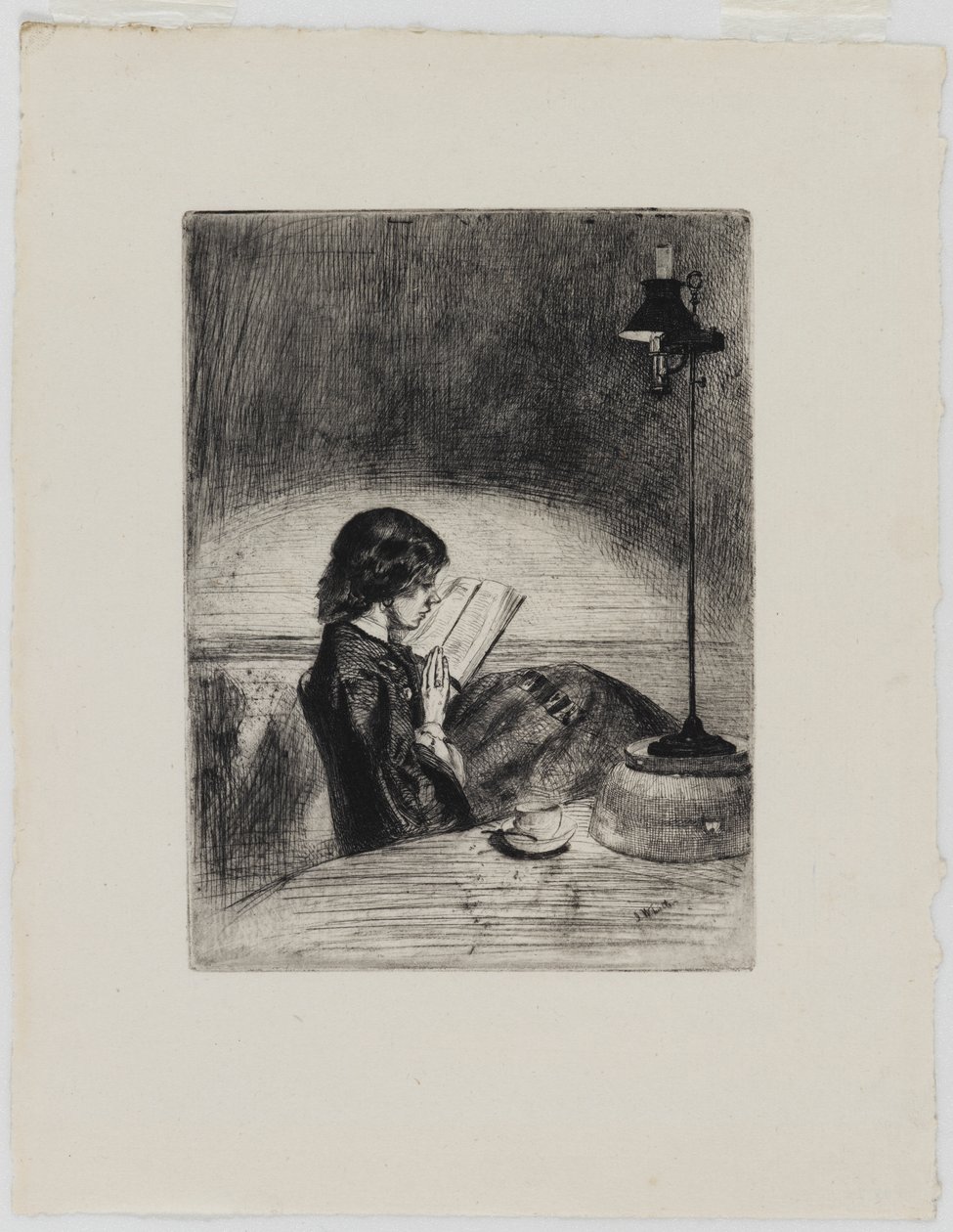 Leitura à luz da lâmpada de James Abbott McNeill Whistler