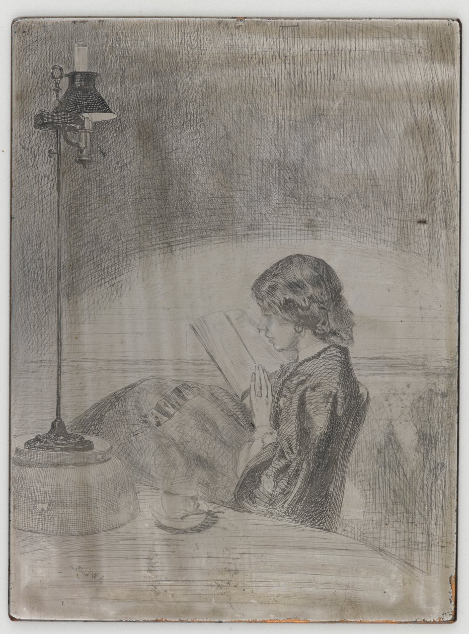 Leitura à luz da lâmpada de James Abbott McNeill Whistler