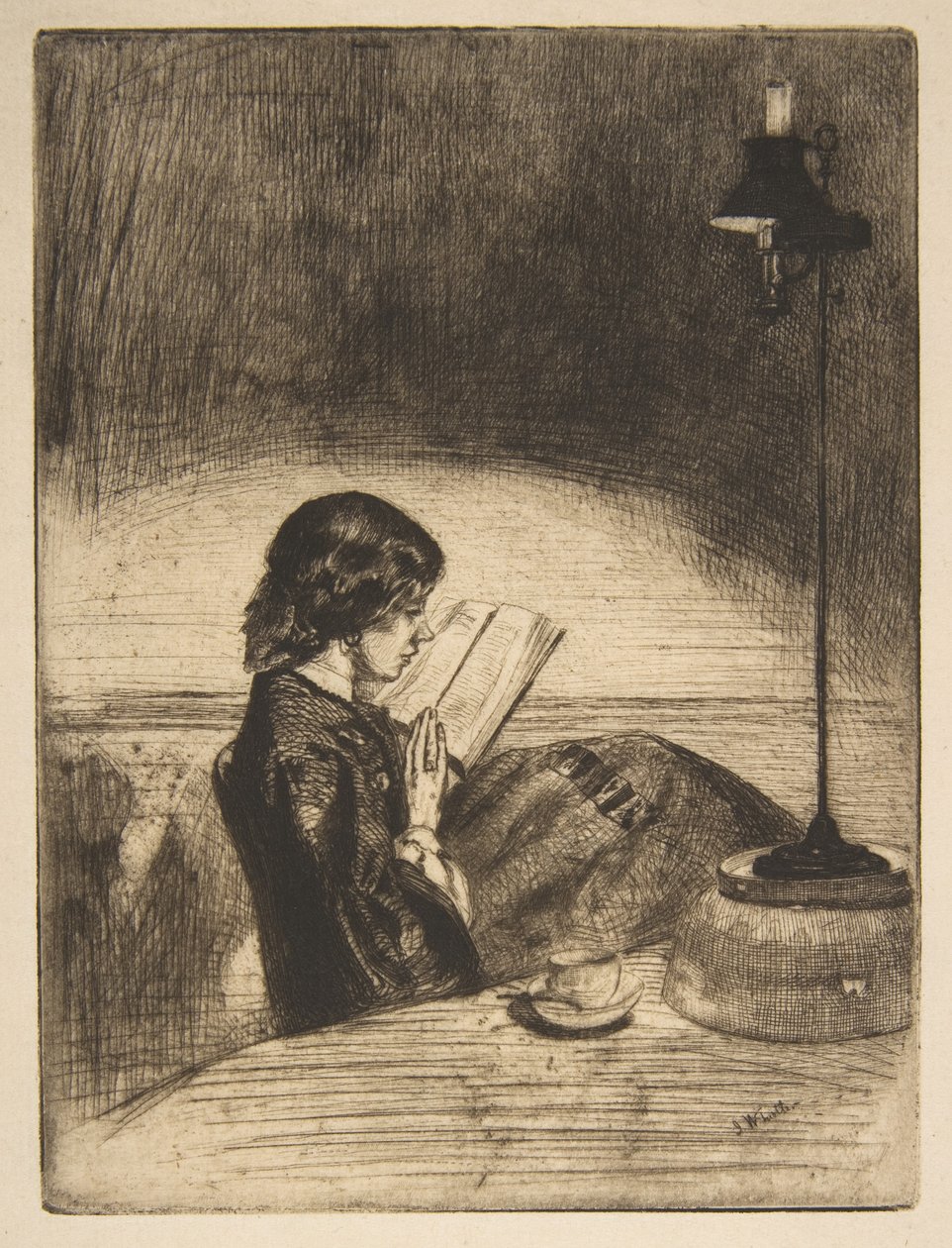 Ler à luz da lâmpada de James McNeill Whistler