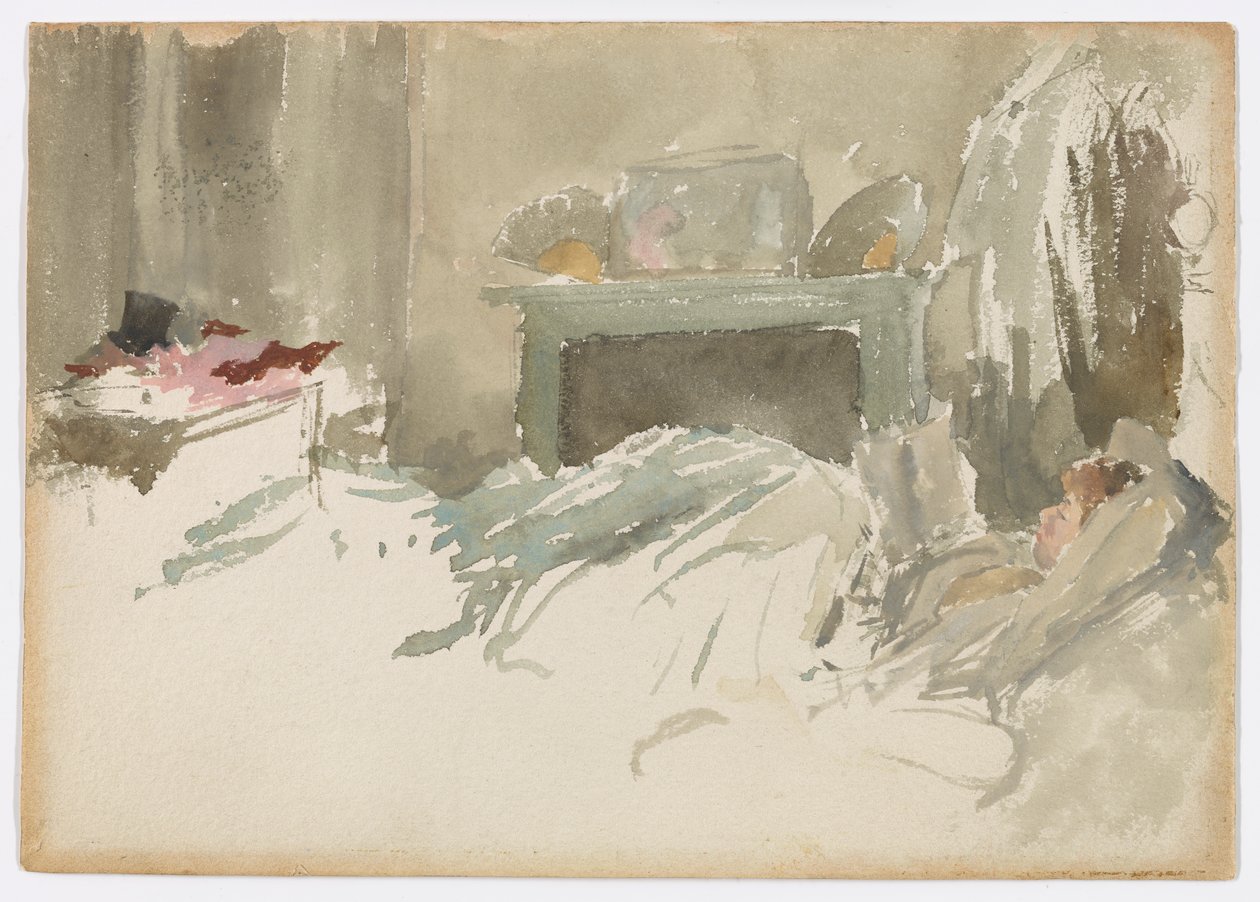 Descansando na Cama de James Abbott McNeill Whistler