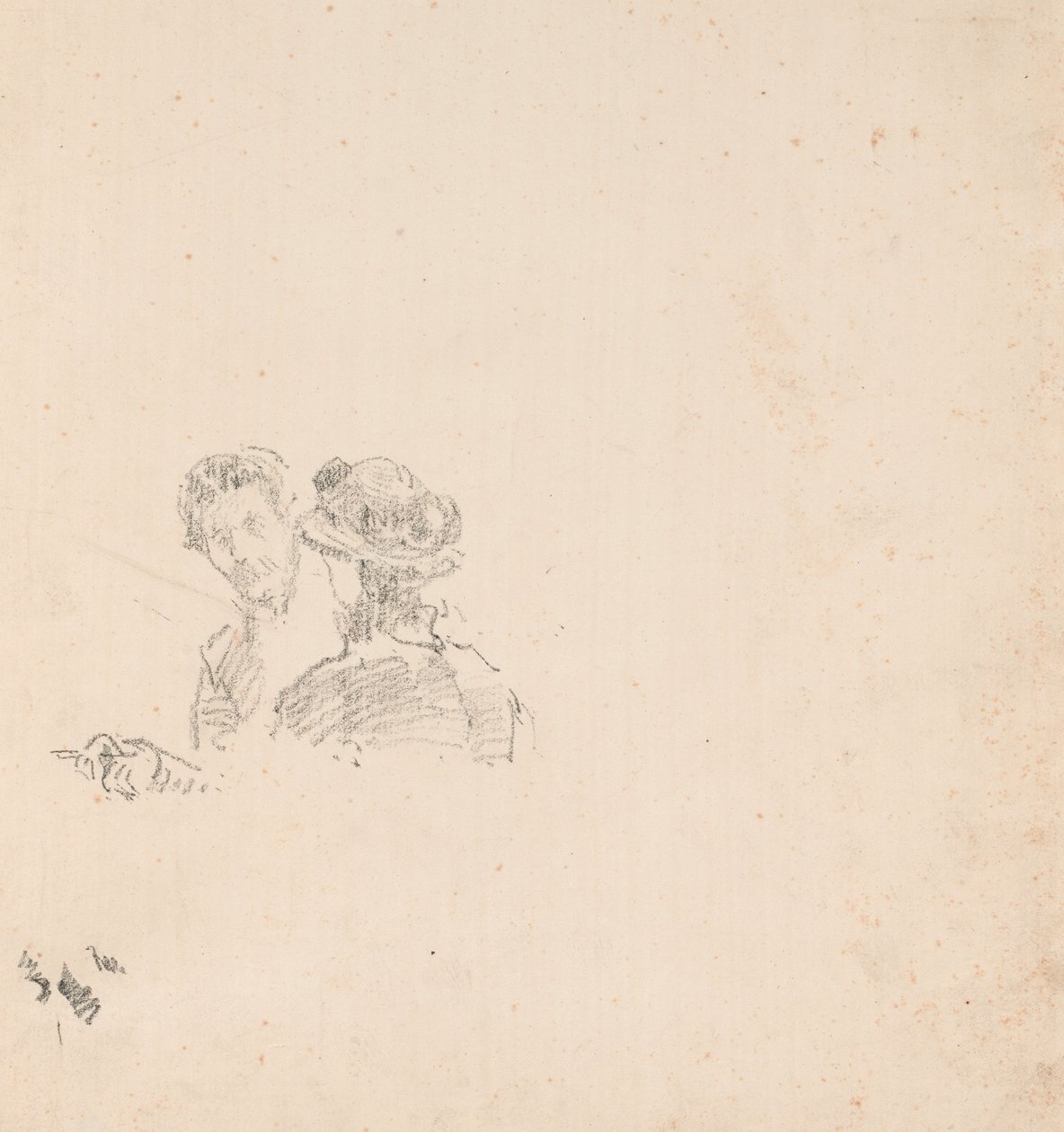 Esboço: Autorretrato com Miss R. Birnie Philip de James McNeill Whistler
