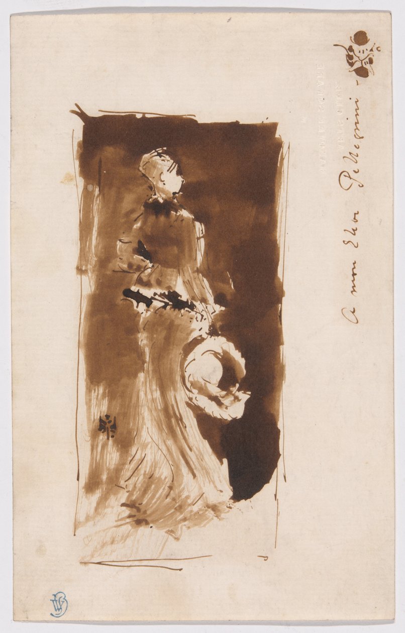 Esboço a partir de "Arranjo em castanho e preto: Retrato de Miss Rosa Corder" de James McNeill Whistler