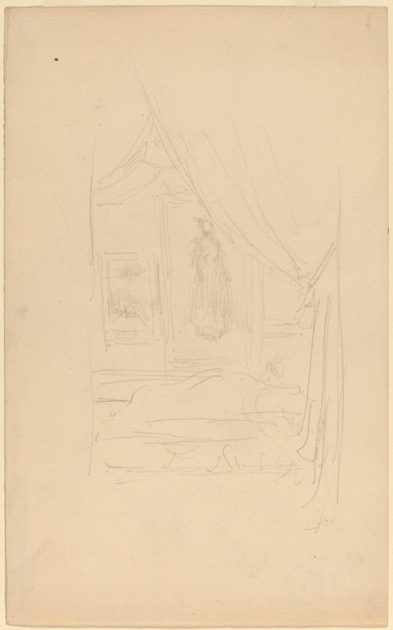 Esboço do Retrato da Sra. Godwin quando pendurado na Sociedade de Artistas Britânicos de James Abbott McNeill Whistler