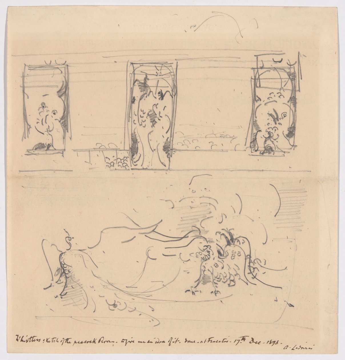 Esboço da sala do pavão de James McNeill Whistler